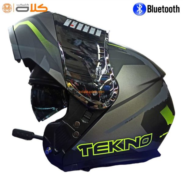 کلاه کاسکت بلوتوث دار تکنو فک متحرک T71 Bt8 Tekno